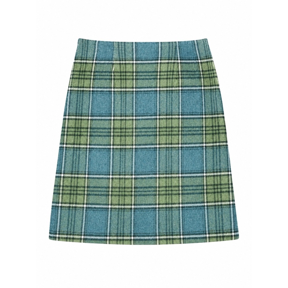Vintage J. G. Hook Women's Size 14 Wool Blend  Green‎ Plaid Pencil Skirt